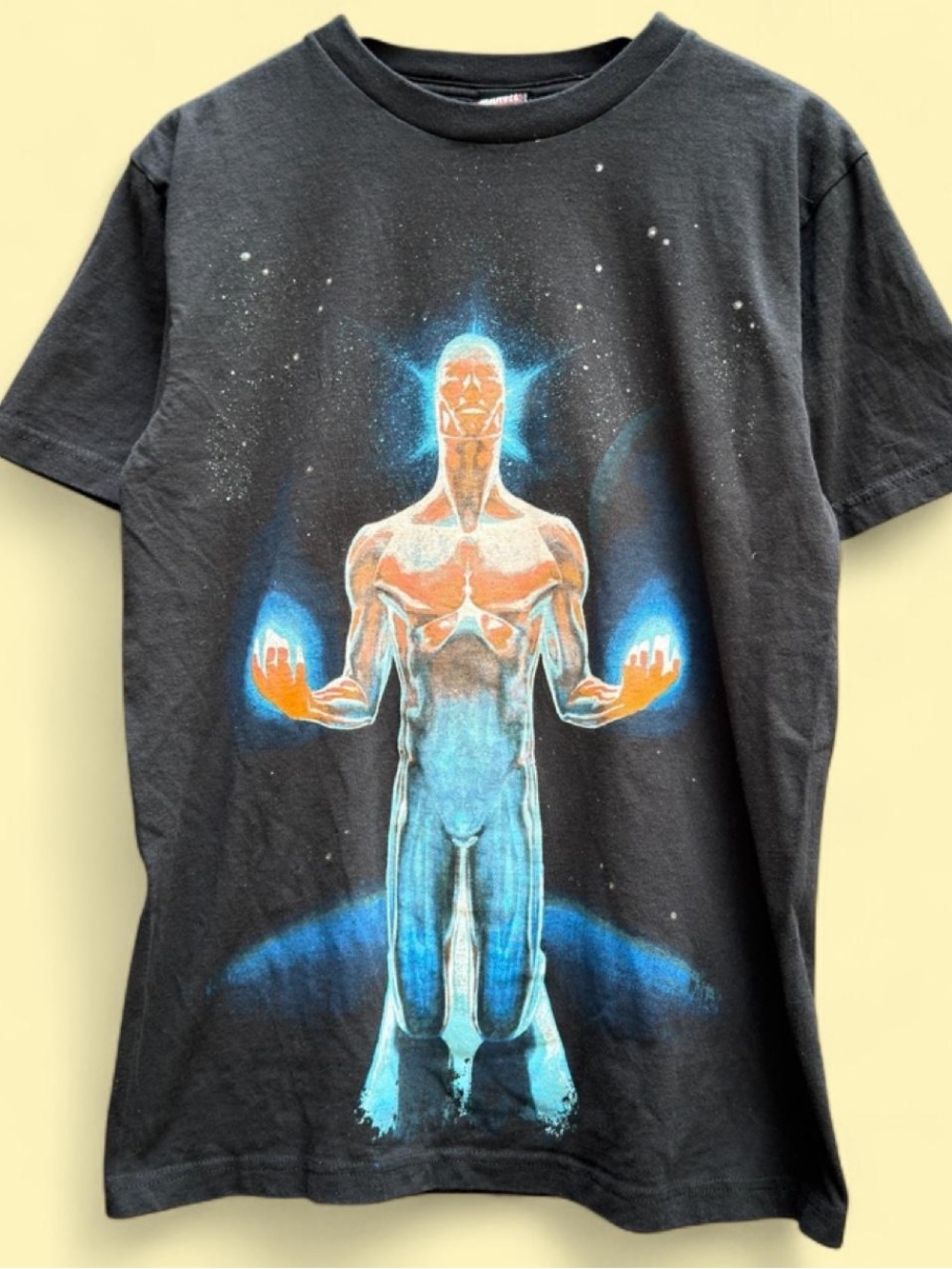 Marvel black silver surfer Tee Size M mad engine vintage